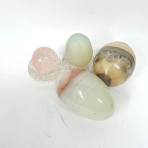 Egg & Sphere Gemstone Display Lot - Opalite - Rose Quartz - Onyx